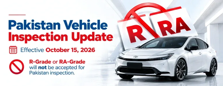 Japanese Used Cars for Pakistan: R and RA Grade Cars Are Out From October 15