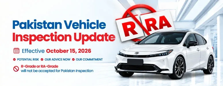 Japanese Used Cars for Pakistan: R and RA Grade Cars Are Out From October 15