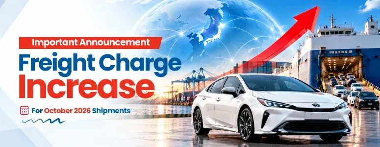 Japanese  Used Car Shipping Charges Increase from October 2026 | MDK Japan