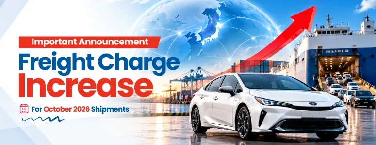 Japanese  Used Car Shipping Charges Increase from October 2026 | MDK Japan